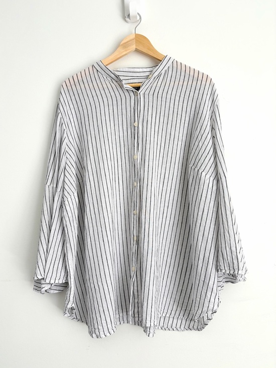 Chaps Tops - Chaps Linen Cotton Striped Blouse - Resortcore - Size 2X